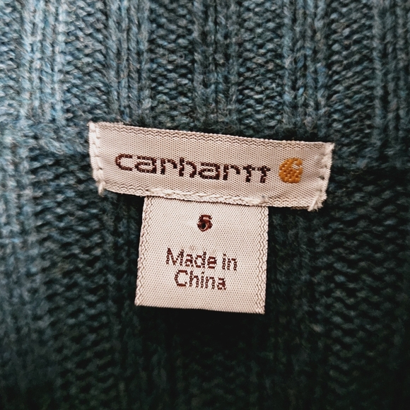 CARHARTT | button up high neck cable knit long sleeve sweater - Picture 6 of 8